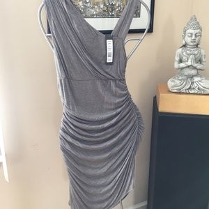 NWT Sz 2 Michael Stars Asymmetrical ruched dress